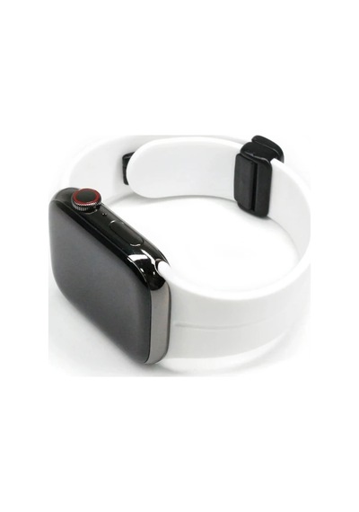 Ally Apple Watch Uyumlu 7-8 41mm 6-5-4 40mm Manyetik Uçlu Silikon Kayış Kordon 3-2-1 38mm- 5775 Renk: Kırmızı