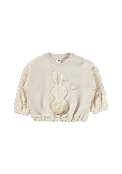 Civil Baby Tavşan Velsoft Aplike Garnili 6-18 Ay Takım - Bej Taş Rengi