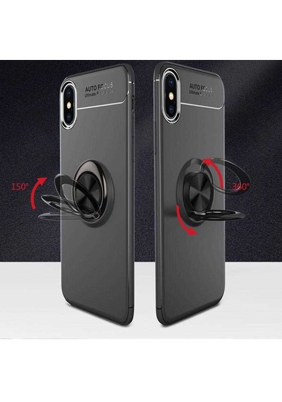 Apple Uyumlu iPhone Xs Max 6.5 Kılıf Zore Ravel Silikon Kapak Siyah-Mavi