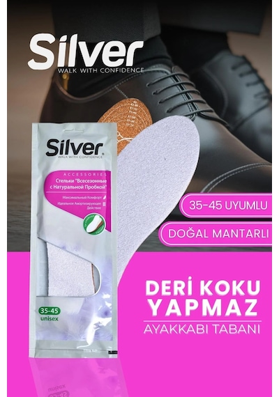 Silver Deri Koku Yapmaz Kesilebilir Ayakkabı Gözenekli Tabanlık 35-45