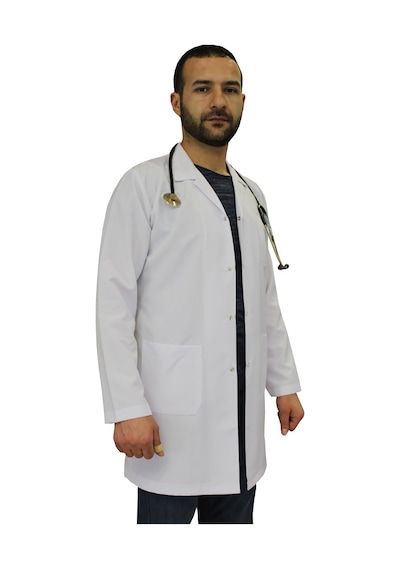 Gömlek Yaka Erkek Orta Boy Uzun Kol Doktor Önlüğü Öğretmen Önlük