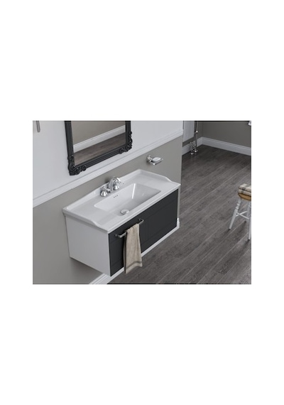 Etajerli Turkuaz Seramik Lavabo 65x48 Cm Modern Kullanım 508 Yeşil