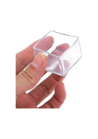Cateksss Sessiz Tip Sandalye Pabucu Masa Sandalye Zemin Koruyucu 25x25 Mm Şeffaf - 48 Li Paket