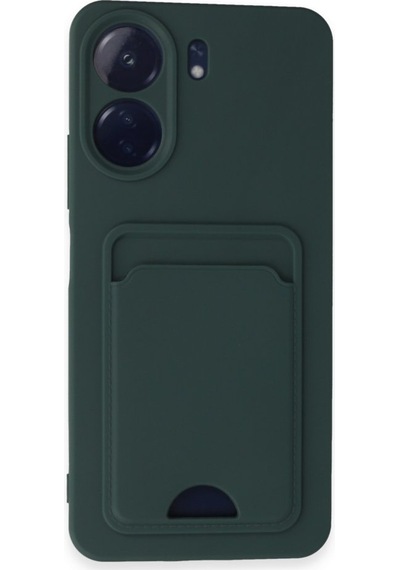 Xiaomi Redmi 13c Uyumlu Arka Kamera Korumalı Kart Koyulabilen Silikon Kartlıklı Kılıf Kapak
