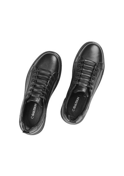 Erkek Siyah Baskılı Kalın Tabanlı Sneaker
