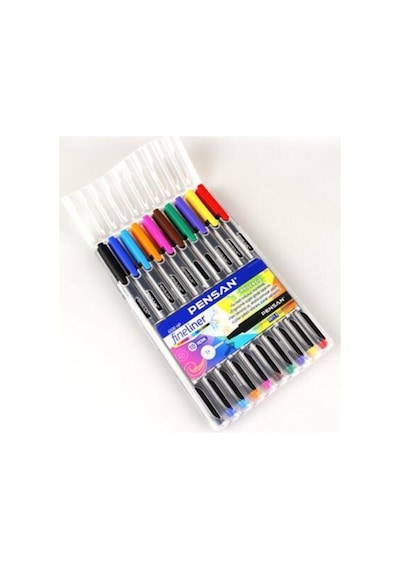 Fineliner Keçe Uçlu 0,4 Mm 10 Renk Kutulu Set Karışık
