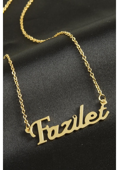 Fazilet İsimli Kolye Kişiye Özel Sarı