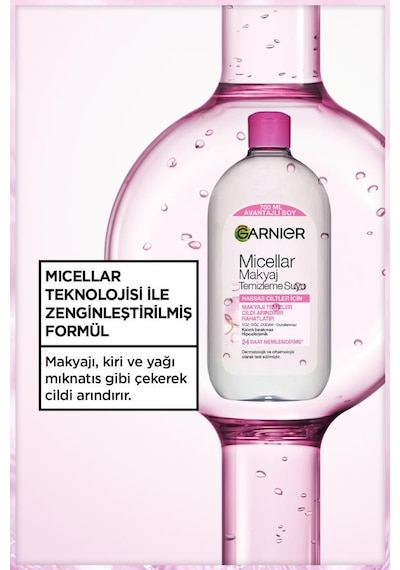 Micellar Makyaj Temizleme Suyu 700ml, 24 Saat Nemlendirme, Hassas Ciltler İçin, Vegan & Cruelty Free 3600541938533-11403