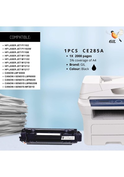 Ce285a Toner Lazer Jet P1102 1102w 1108 M1130 1132 1210 1212 1217 Lbp 6000 Siyah