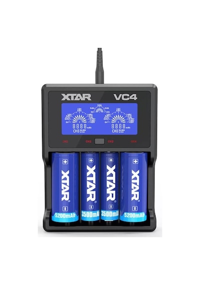 Xtar Vc4 Taşınabilir Lcd Ekranlı Li-ion/ni-mh/ni-cd Pil Şarj Cihazı