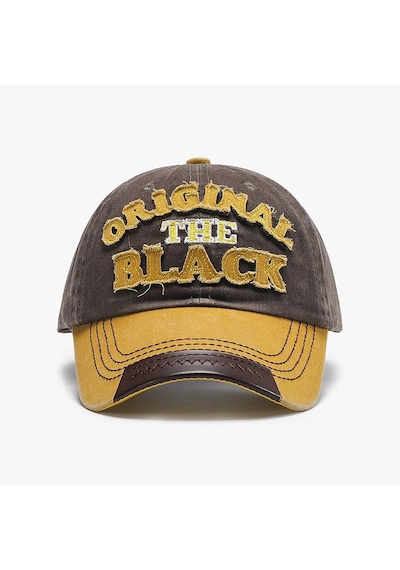 Valkyrie Original The Black Nakışlı Unisex Beyzbol Şapkası Vintage Eskitme Pamuk Ayarlanır Kahve Sarı kahverengi