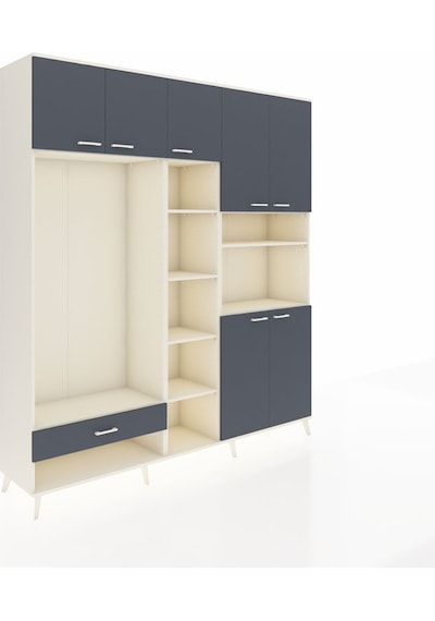 Hyperion Dolap 11 Raflı Tek Çekmeceli 7 Kapaklı 220x44x243 Aytaşı-antrasit/antrasit Çok Renkli Hyperion Dolap 11 Raflı Tek Çekmeceli 7 Kapaklı 220x44x243 Aytaşı-antrasit/antrasit Çok Renkli