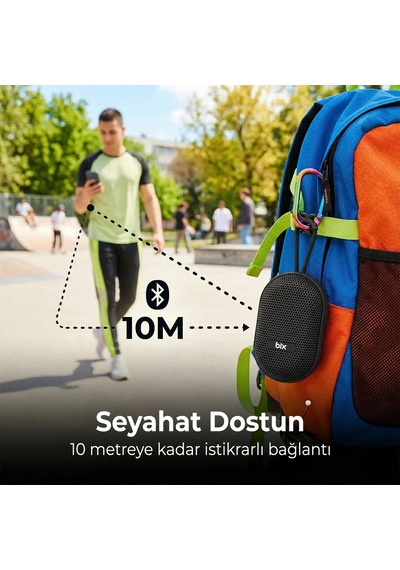 Bix Bxws01 Bluetooth 6.0 Ipx4 Suya Dayanıklı 8w Taşınabilir Hoparlör Microsd & Usb Destekli Speaker Mavi
