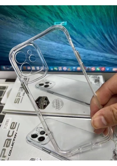 Apple Uyumlu  iPhone 13 Space 2 Şeffaf Kamera Korumalı Cep Telefonu Kılıfı