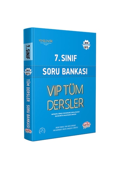 7.Sınıf VIP Tüm Dersler Soru Bankası  -  Mavi Kitap -  Editör