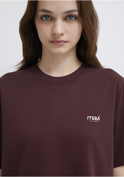 Mavi - Mavi Jeans Baskılı Bordo Tişört 1613804-70223 Bordo