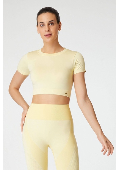 Jerf Captiva Yumuşak Dokulu & Esnek Crop Top Sarı