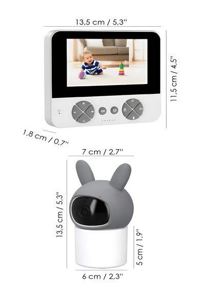 4.3 Kablosuz Ip Bebek Kamerası 720p Monitörlü 150m Menzil 2.4ghz İnterkom Hareket Algılayıcı