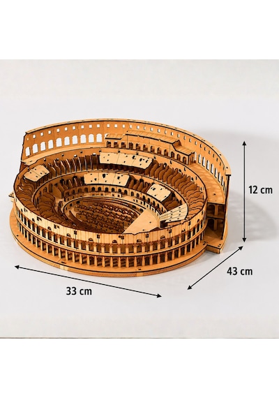 Roma Koloseumu Ahşap Maket Seti Dıy Miniatür Diorama Tarihi Mimari Koleksiyoner Modeli 458 Parça