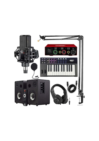 Midex Impressive Paket-3 Stüdyo Ekipmanları Seti Monitör Mikrofo