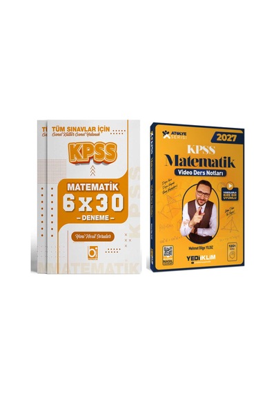 2027 Kpss Ags Atölye Serisi Matematik Video Ders Notları + Deneme Seti 2 Kitap Bigelio + Yediiklim