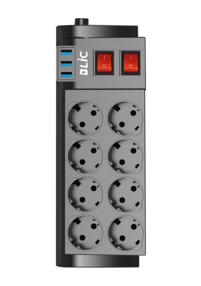 4000w 16a Çoklu Priz 8 Ac Soket + 3 Usb Şarj Portu 2m Uzatma Kablolu Termal Korumalı Güç Dağıtıcı Yüksek Sıcaklık Dayanımlı Ofis Ev Tv Pc Router İçin