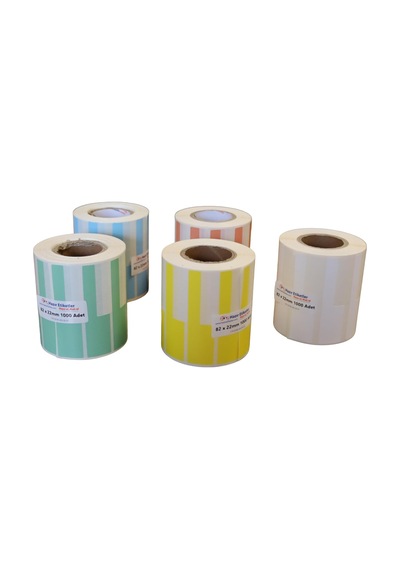 Kablo Bağlama Ve Tanımlama Etiketi Mat Pp Opak 82x22mm 1000 Adet Turuncu Çok Renkli