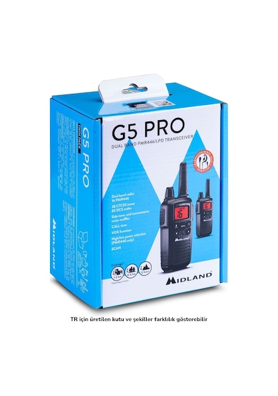Midland G5 Pro Pmr446 El Telsizi 2&amp Amp 39 Li Set 16 Kanal Vox Kulaklık
