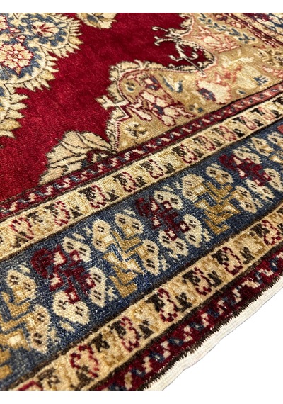 El Dokuma Antika Bürüngüz Halısı 137x195 Kök Boya %100 Yün Halı