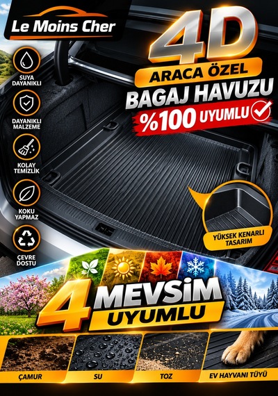Renault Laguna 2008 Uyumlu Araca Özel 4d Kauçuk Bagaj Havuzu