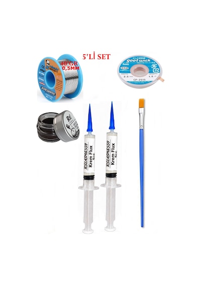 Lehimleme Seti 40 G 0,5 Mm Lehim Teli Cp-2515 Lehim Fitili Flux Lehim Toplama Fırça Seti Tk87