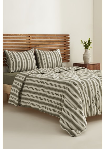 Karacahome Sarah Anderson Barlet Tek Kişilik Comfort Set Çizgili Yeşil