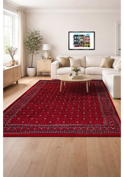 Afgan Halısı Bilicik Etnik Khall Otantik Desen Viskon Kırmızı Halı Bc02 Bordo