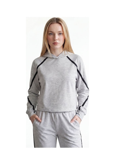 Relax Fit Kadın Sweatshirt Gri Melanj
