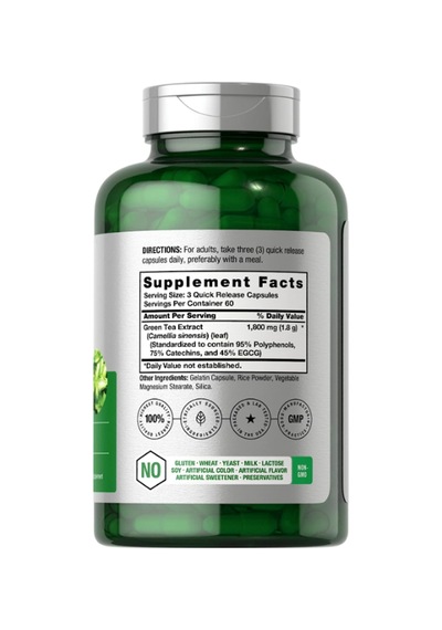 Horbäach Egcg Green Tea Extract 180 Capsul Max Potency Non-g...