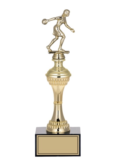 Odak Kupa - Figürlü Kupalar - Bowling Kadın Figürlü Kupalar Fg-029 C - 32 Cm Altın - Beyaz