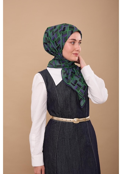 Silk Home Yaz Esintisi Eşarp 150001-10 Yeşil, Mor, Siyah
