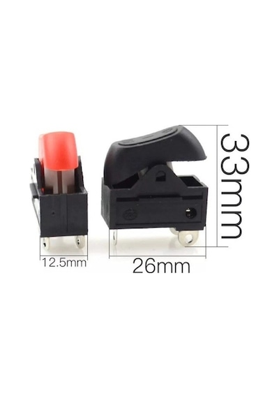 KMD-2-A2 Saç Kurutma Anahtarı – 3 Ayak, 0-1-2 Kademe, Siyah/Kırmızı