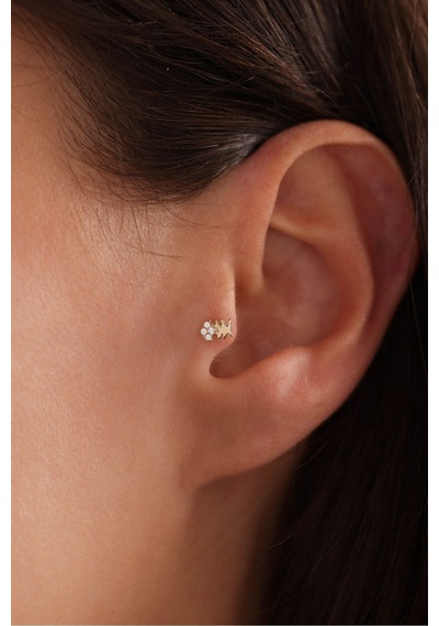 14 Ayar Altın Taşlı Tragus Küpe