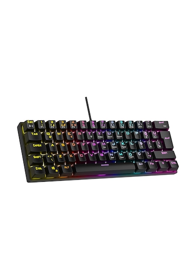 Rampage Plower K60 12 Işık Modlu Blue Switch Bilek Destekli Mekanik Klavye