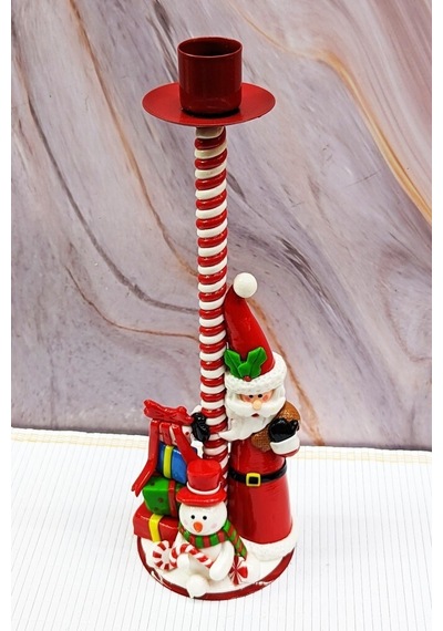 Beysüs Yılbaşı Dekoratif Noel Baba Mumluk Şamdan 27 Cm