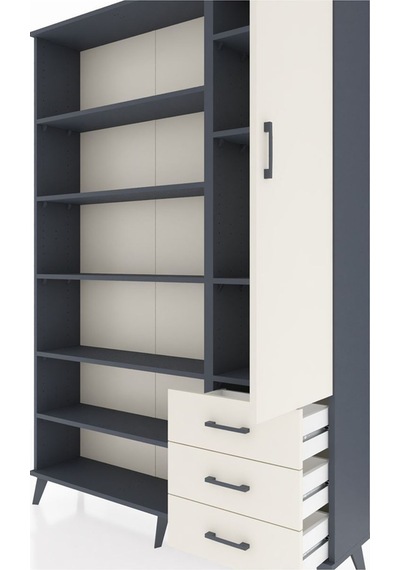 Arges Dolap 9 Raflı 3 Çekmeceli Tek Kapaklı 132x30x195 Antrasit-aytaşı/aytaşı Aytası/aytası Arges Dolap 9 Raflı 3 Çekmeceli Tek Kapaklı 132x30x195 Antrasit-aytaşı/aytaşı Aytası/aytası