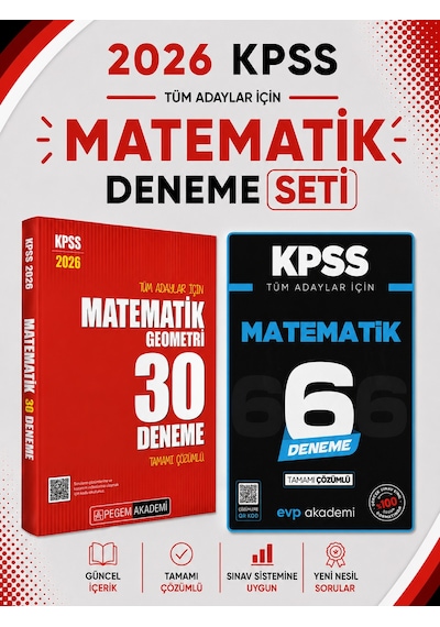 Pegem 2026 Kpss Matematik Deneme & Kpss Matematik 6 Deneme Evp Akademi Seti