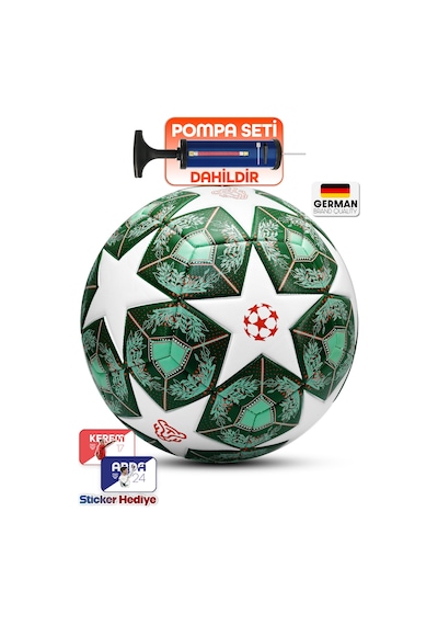 Profesyonel Futbol Topu 2025 Şampiyonlar Ligi Pompalı Sert Zemin Halı Saha Futbol Topu No5 Yeşil 555 Yeşil
