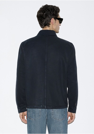 Mavi - Lacivert Tencel Karışımlı Gömlek 0211876-83699 Lacivert