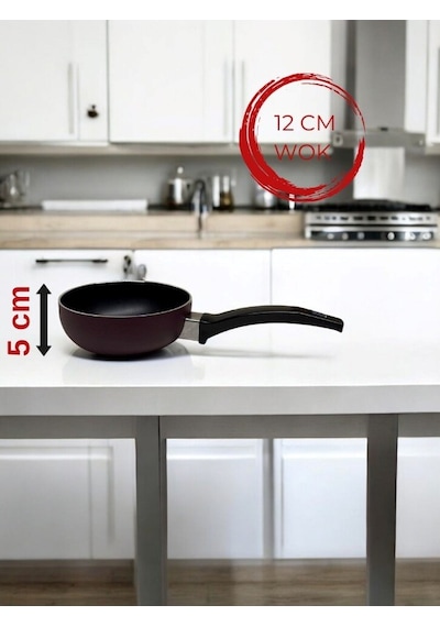Doremcy 12 Cm Teflon Mini Wok Sos Tava Seti Mini Sos Tavası Çok Renkli