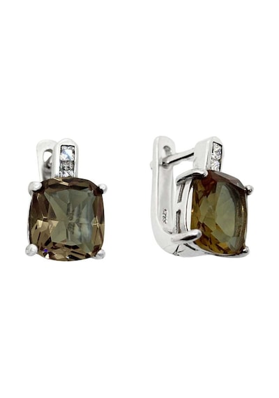 Oya Silver Kare Zultanit Taşlı Gümüş Kadın Küpe 1.5x1.9 Cm