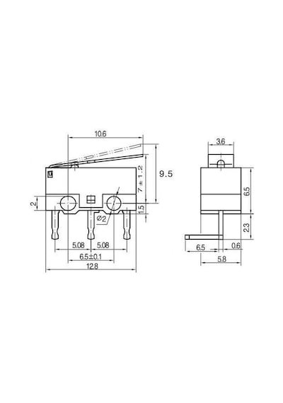 5 Adet Mini Micro Switch Paletli Kw10 Z1p 90 Derece Yan L Pin