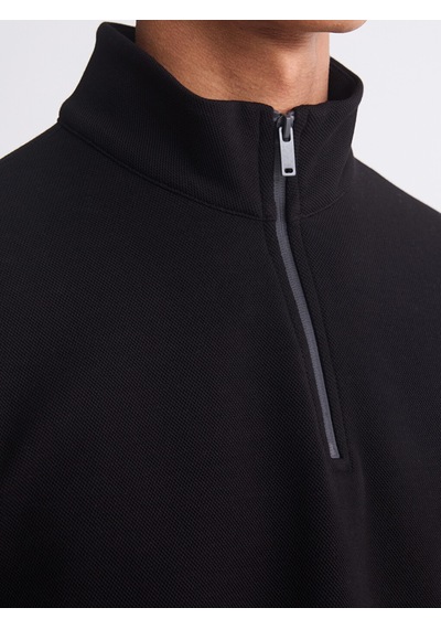 Lcw Vision Kahverengi Fermuarlı Dik Yaka Erkek Kalın Sweatshirt
