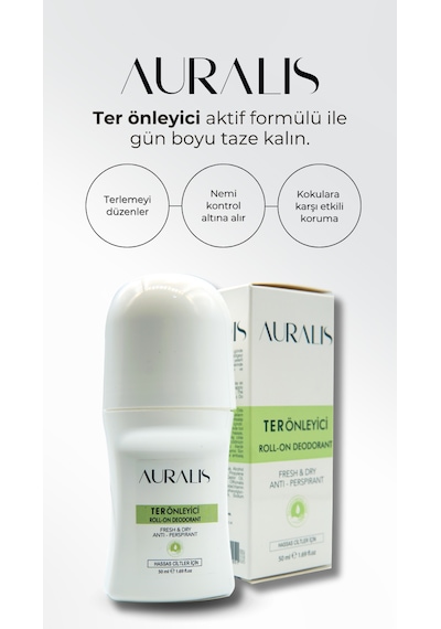 Auralis Beyazlatıcı Etkili Ter Önleyici Roll-on Antiperspirant Unisex 50 Ml